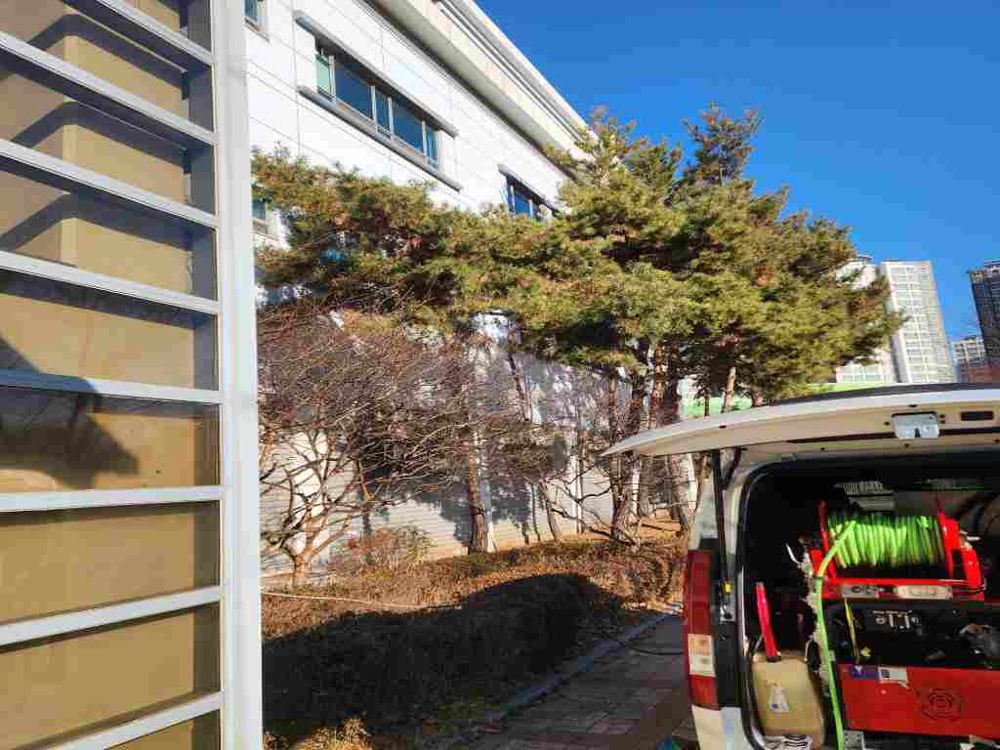 성남 건물 외부 고압세척 작업